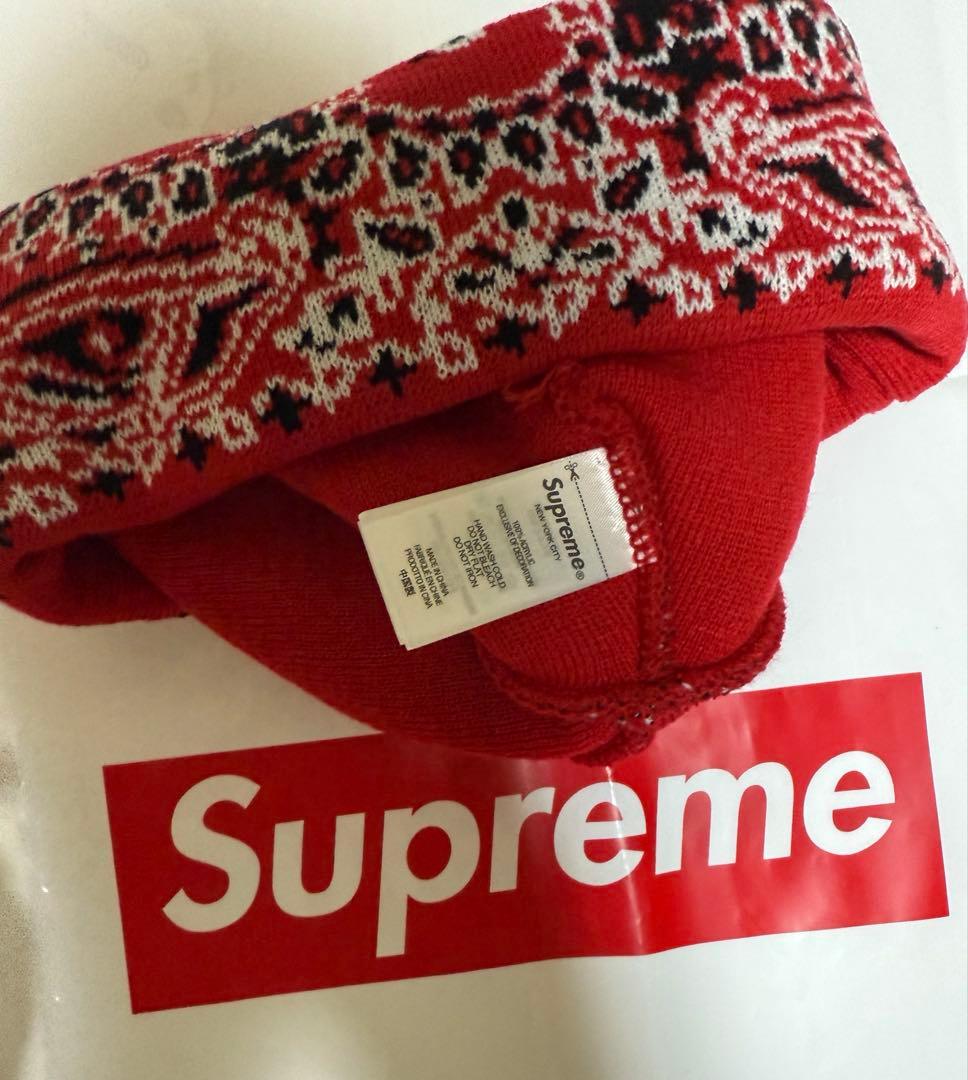 帽子 Supreme Bandana Big Logo Beanie \"Red\"
