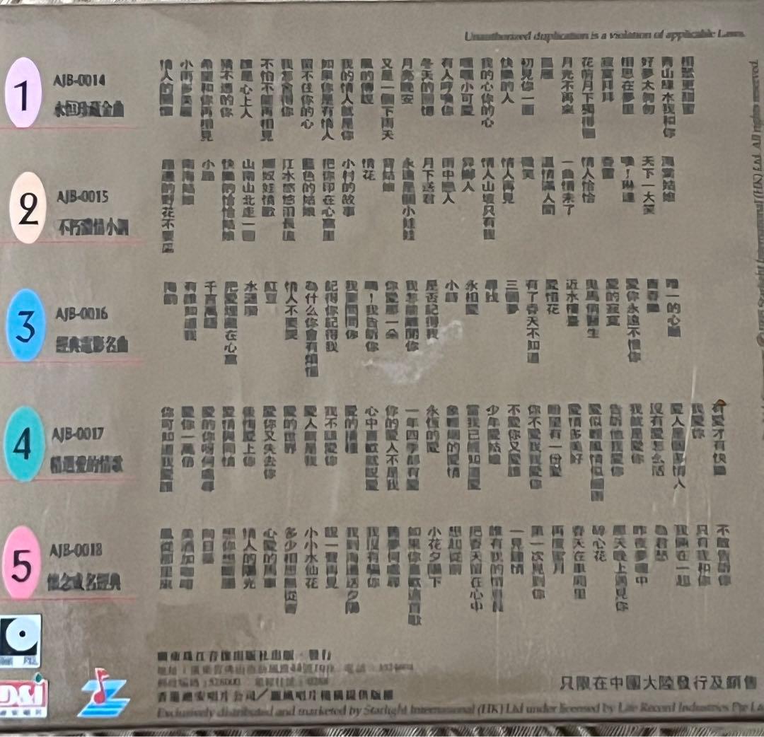 鄧麗君テレサ・テン５CDボックス香港盤　未開封