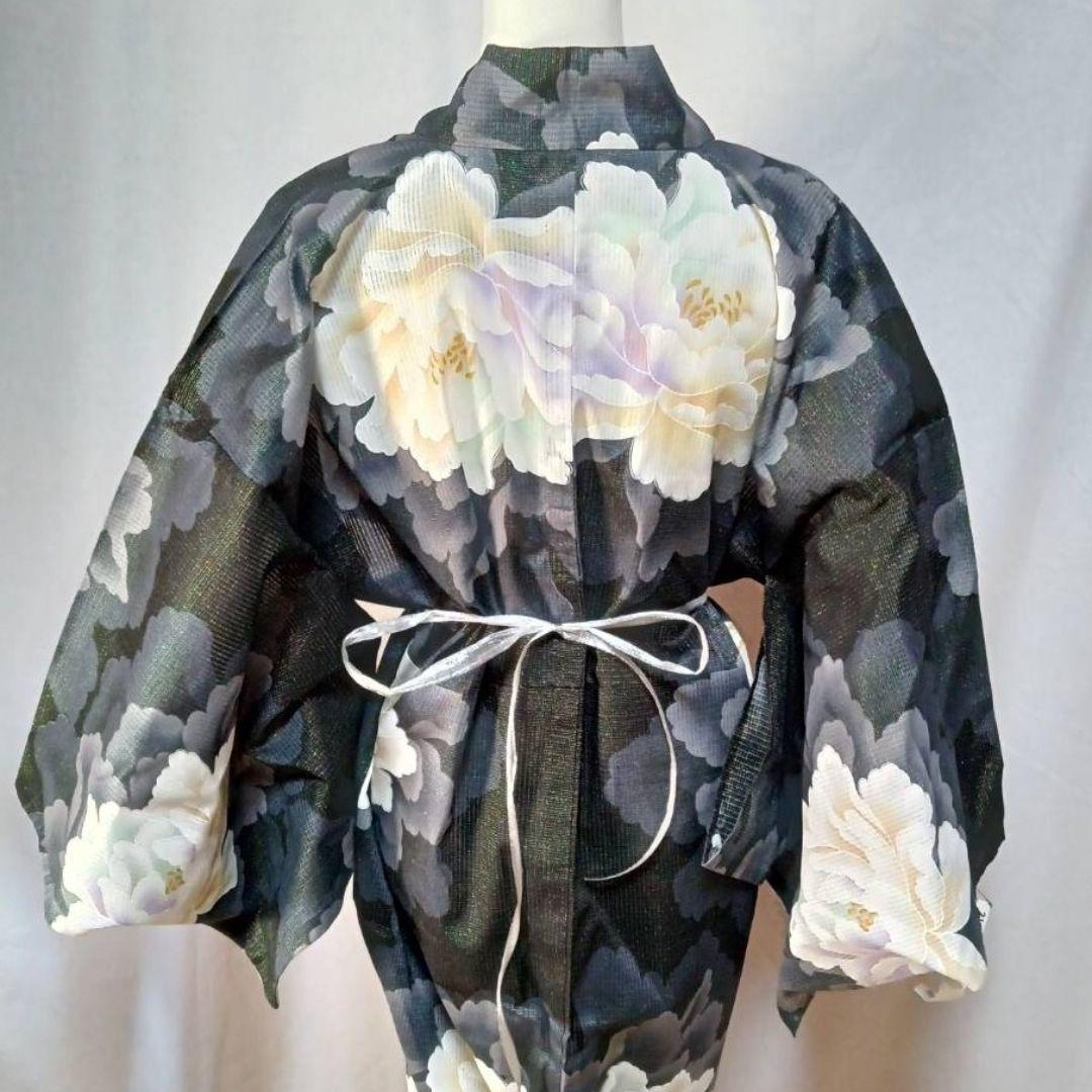 月下美人のような幽玄の美しさ白牡丹浴衣 【商品番号384】