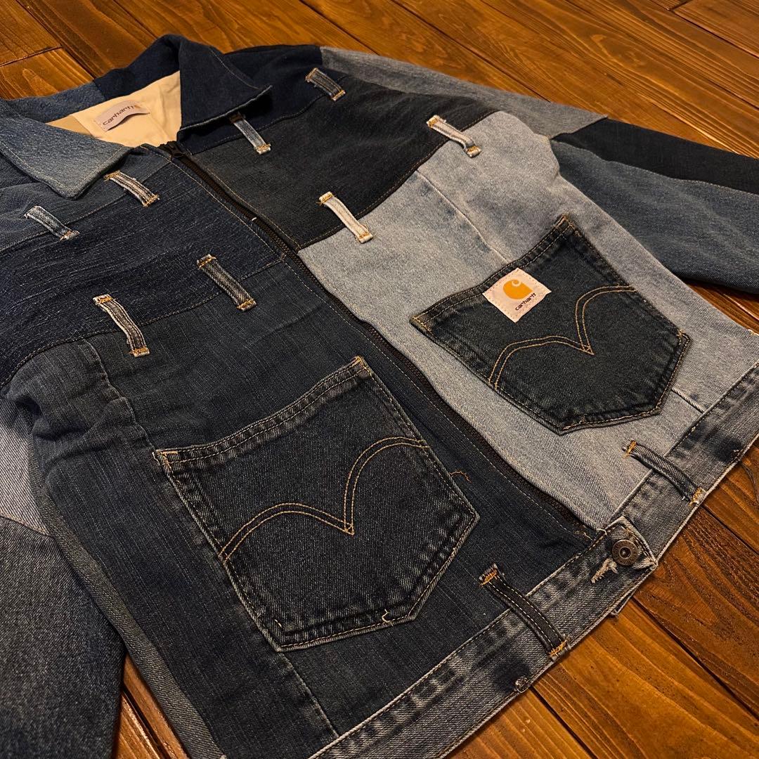美品！！【carhartt カーハート】リメイク　再構築　デニムジャケット