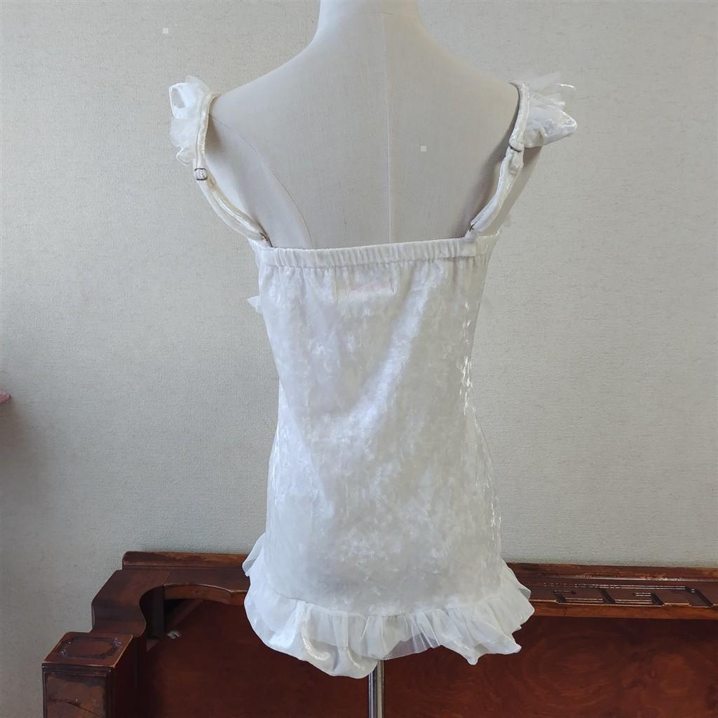 TRALALA　ビッグリボン　姫ギャル　編み上げ　ベロア　キャミソール