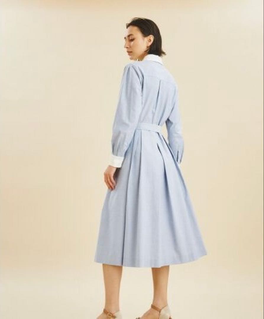 23SS タグ付き♡グレースコンチネンタル コットンシャンブレーワンピース 38