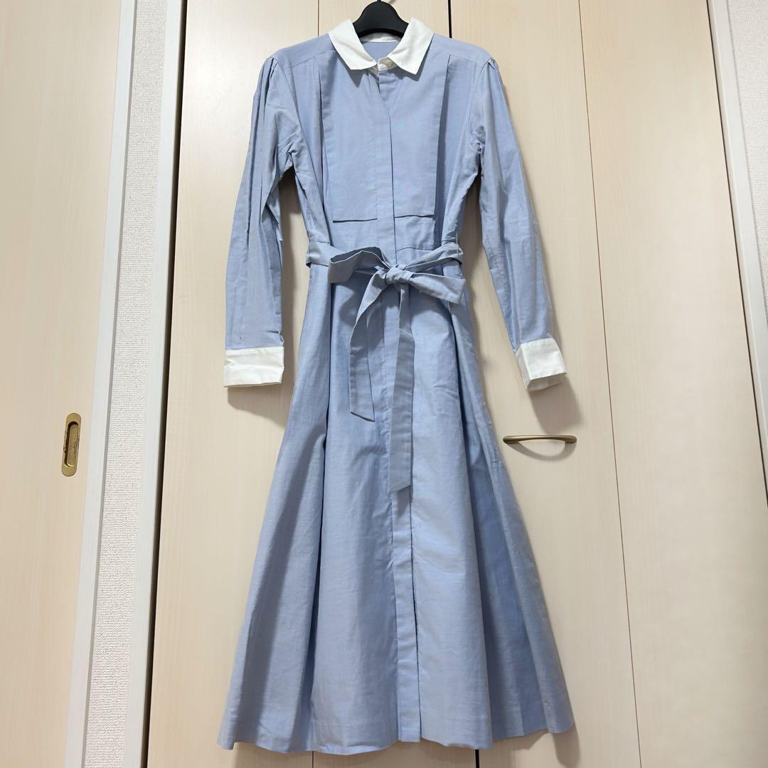 23SS タグ付き♡グレースコンチネンタル コットンシャンブレーワンピース 38