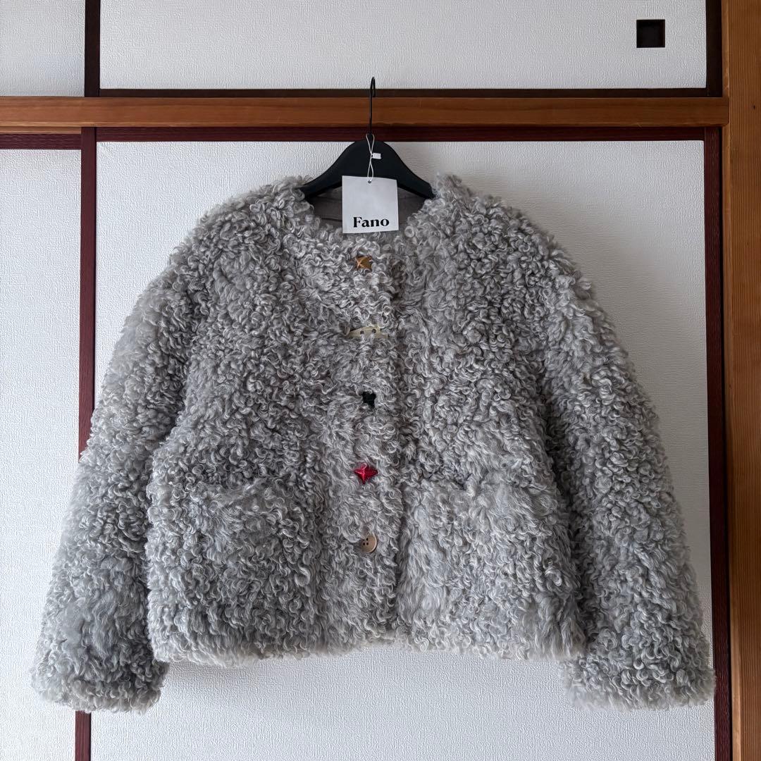 未使用品ノーカラー ボアショートコートFD24W367 Fano Studios