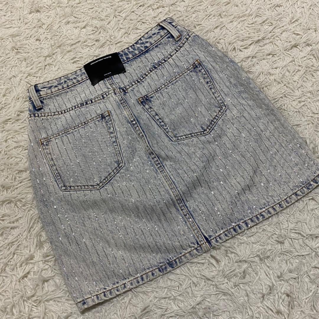 良品✨アレキサンダーワン ラインストーンデニムスカート サイズ26