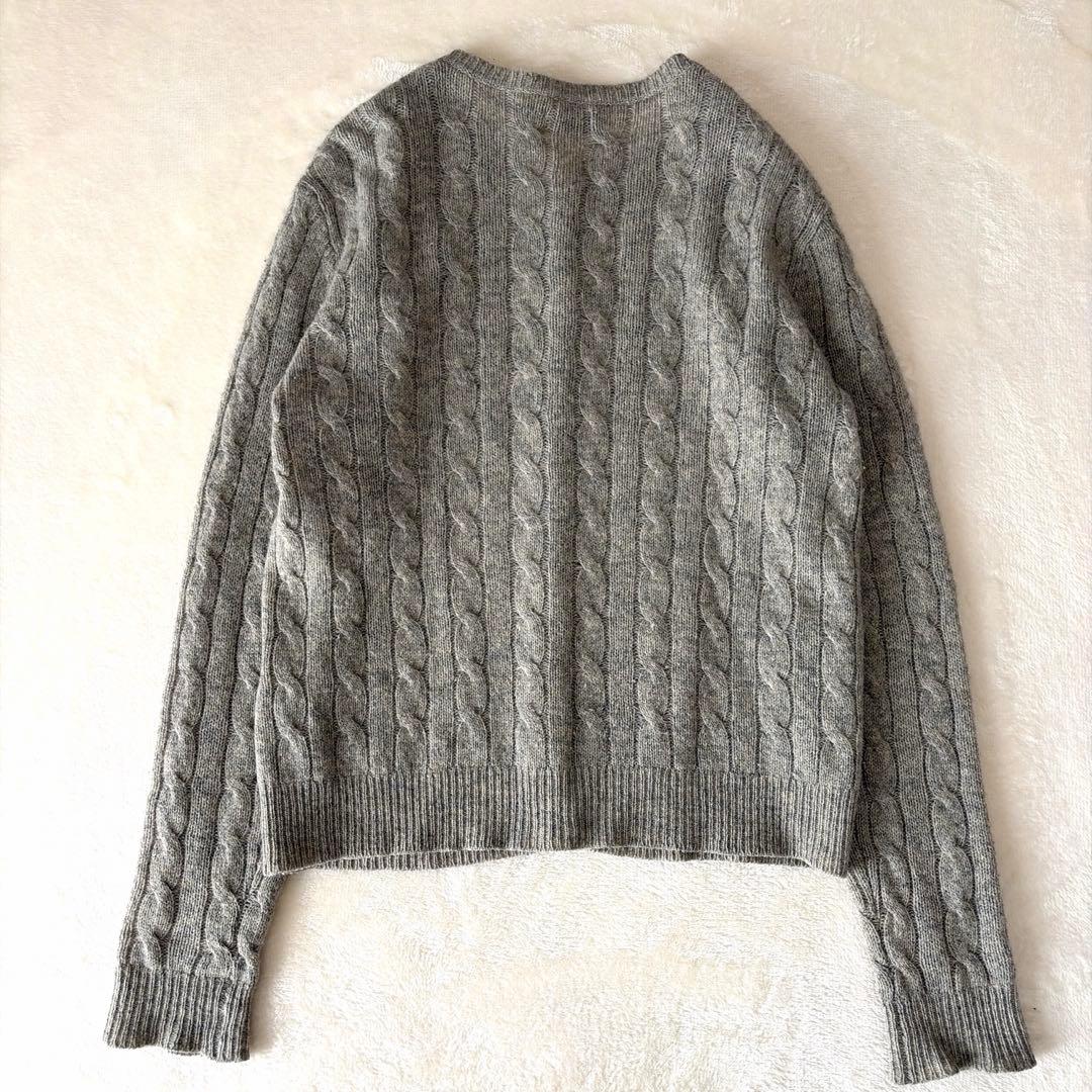 ラルフローレン カシミヤ ケーブルニットカーディガン ポニー刺繍