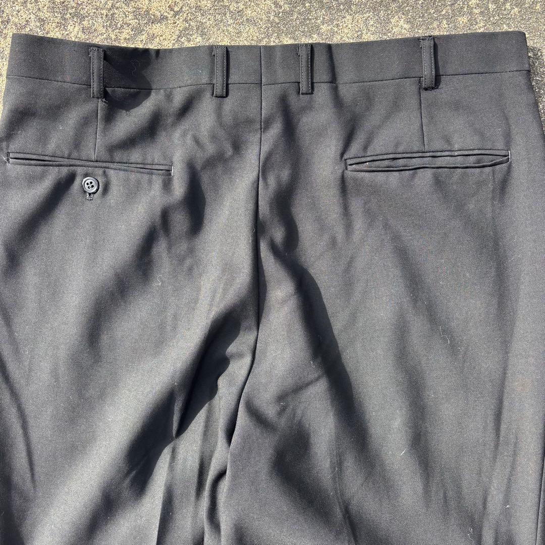 90s YVES SAINT LAURENT ワイドスラックス　ウールギャバ