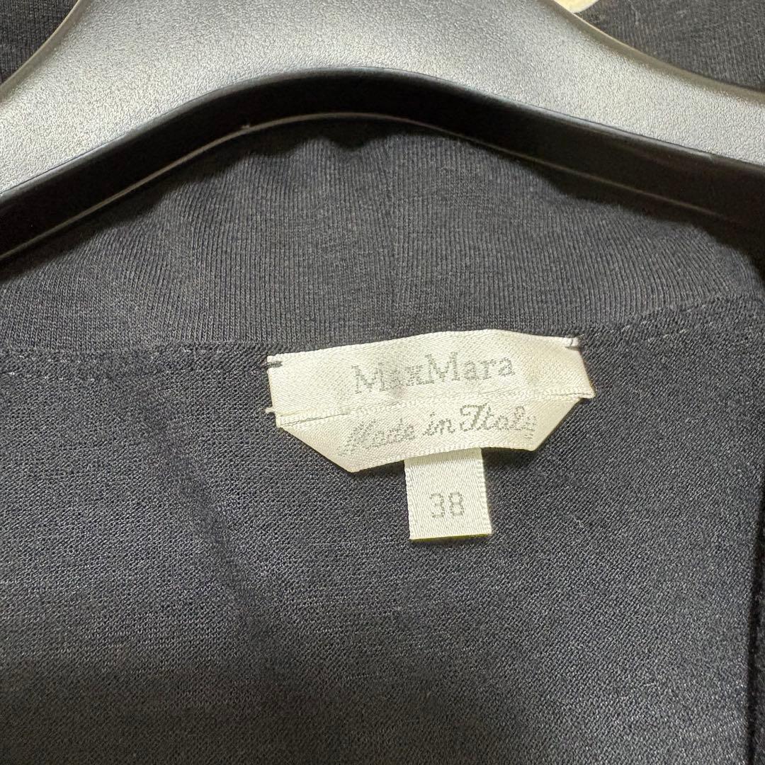 マックスマーラ　最高級白タグ　カシュクール　ショールデザインワンピース　黒　38