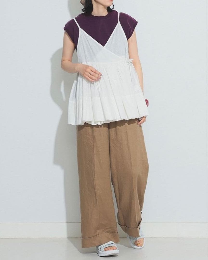 新品未使用 BEAMS BOY コットンリネンカシュクール キャミソールブラウス