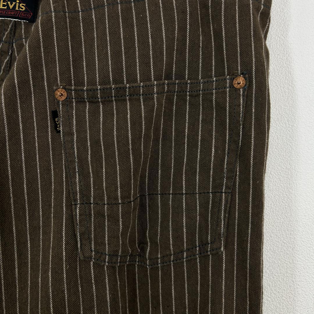 【最初期 三角タグ Evis】Evisu Stripe Suspenders