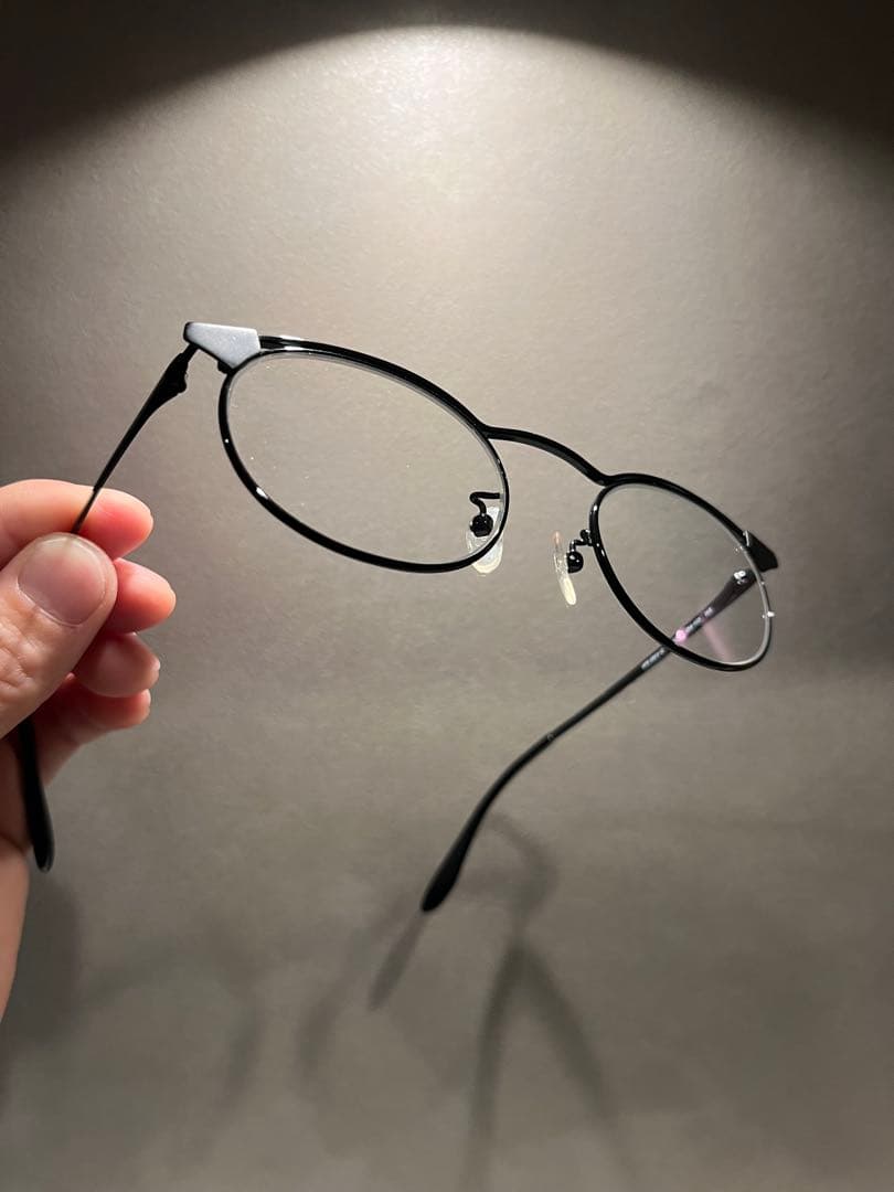 PRADA ブラックオーバルフレームメガネ ケース付き　度無し　日本製