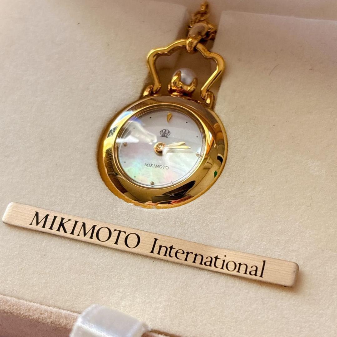 MIKIMOTO ミキモト ペンダントウォッチ シェル クォーツ 時計 パール