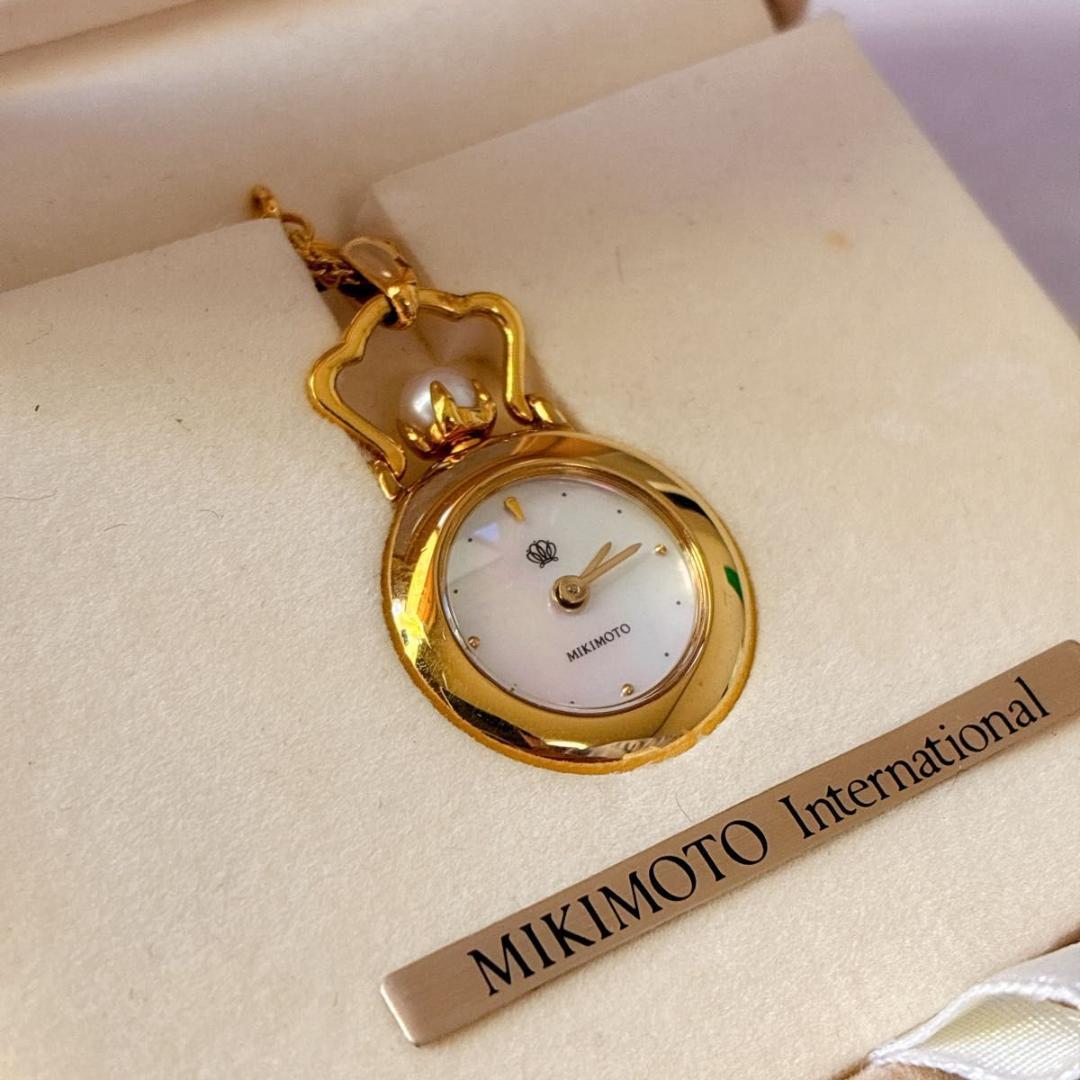 MIKIMOTO ミキモト ペンダントウォッチ シェル クォーツ 時計 パール