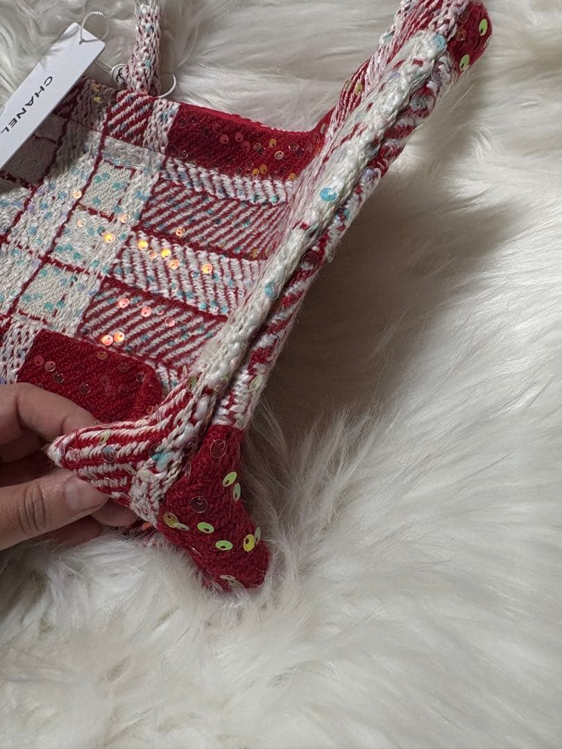 ♡*♡様 シャネル CHANEL バーガンディ スパンコール トートバッグ