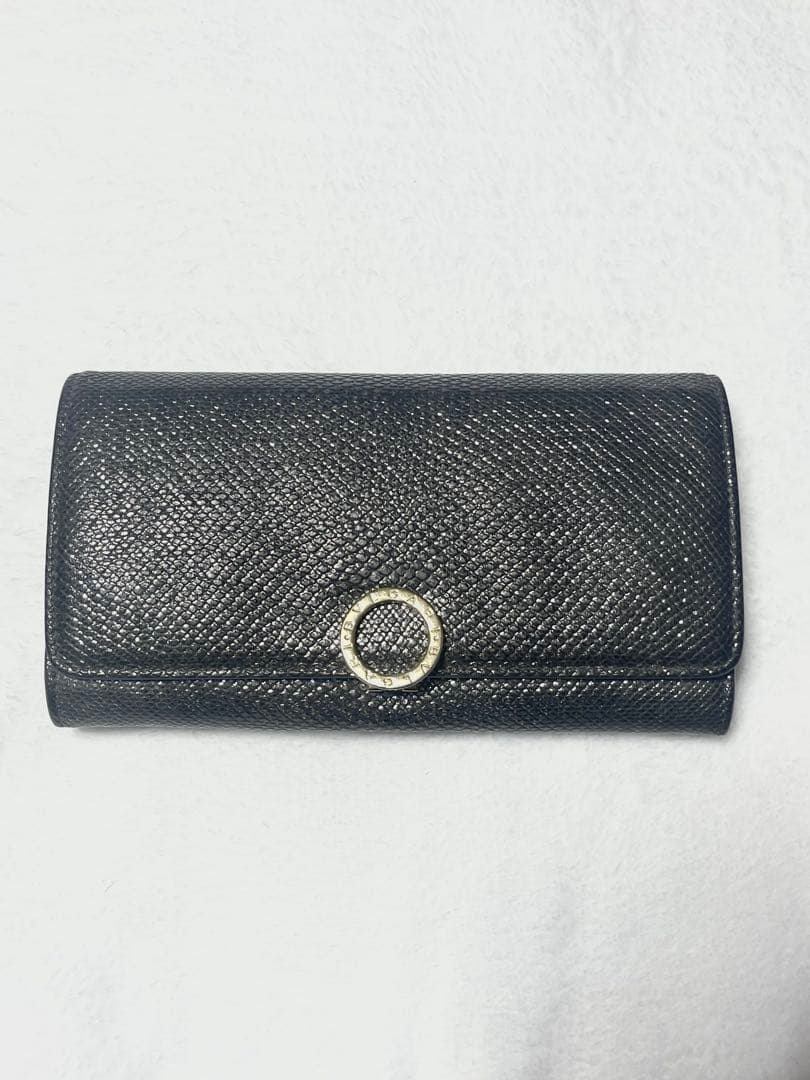 BVLGARI カルングスキン長財布 シルバー