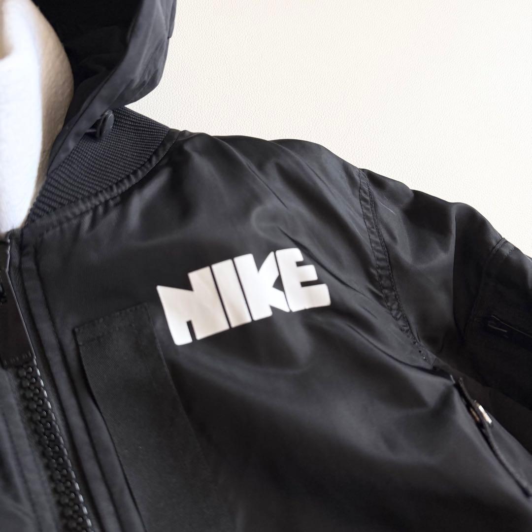 【ナイキ × サカイ】 ドッキング フーデッドブルゾン ジャケット XS 黒