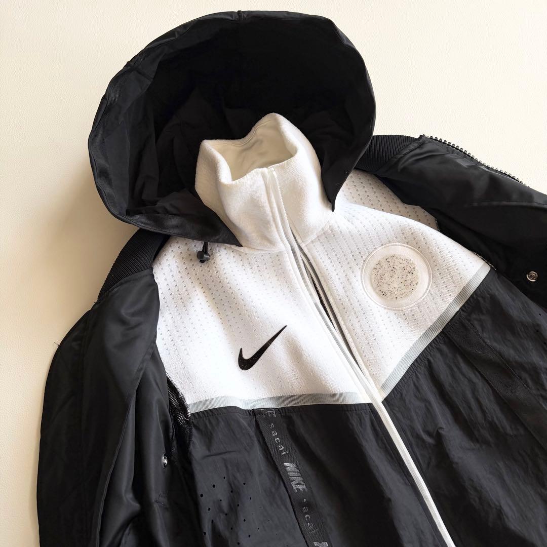 【ナイキ × サカイ】 ドッキング フーデッドブルゾン ジャケット XS 黒