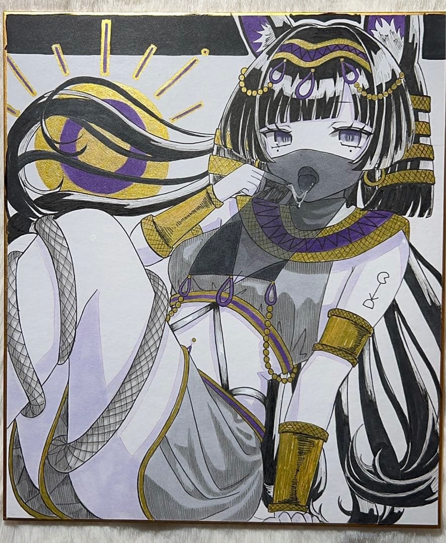 R*様 オリジナル 手描きイラスト アナログ 中色紙