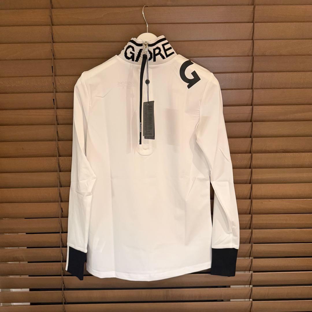 【S】G/FORE ジーフォア ゴルフ カットソー モックネック長袖Tシャツ 白