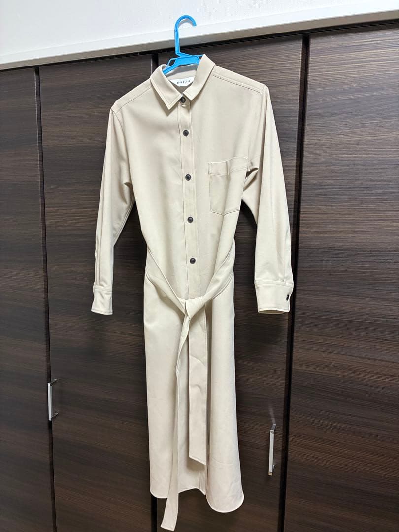 SOÉJU ソフトオックスシャツワンピース Sベージュ　ソージュ　春服