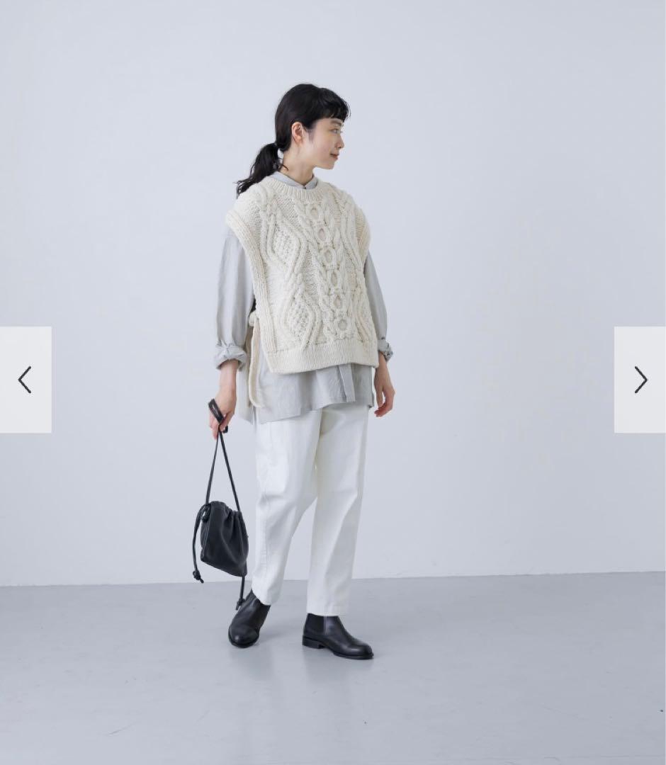 新品タグ付◉ アイボリー 　かぐれ ペルーアランニットベスト　DOORS