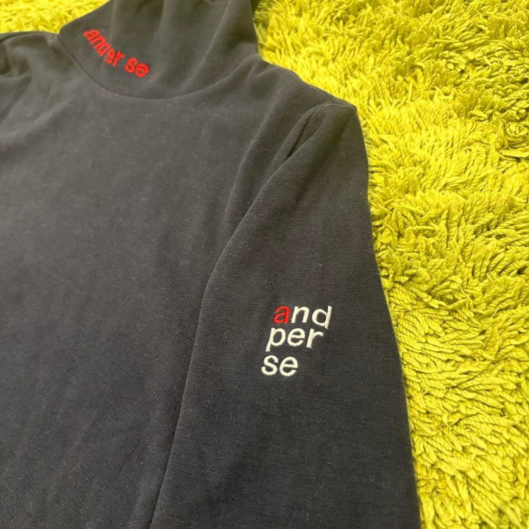 and per se アンパスィ長袖ハイネック モックネック ネイビー Mサイズ