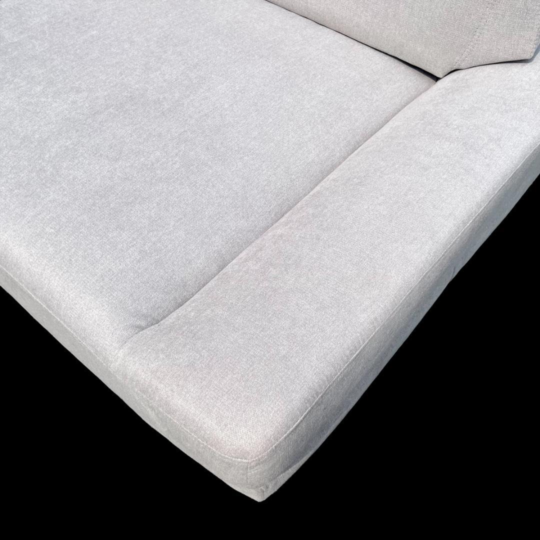 う　クッションなし　ゆったり座面　　2人掛け　グレー　ソファーベット