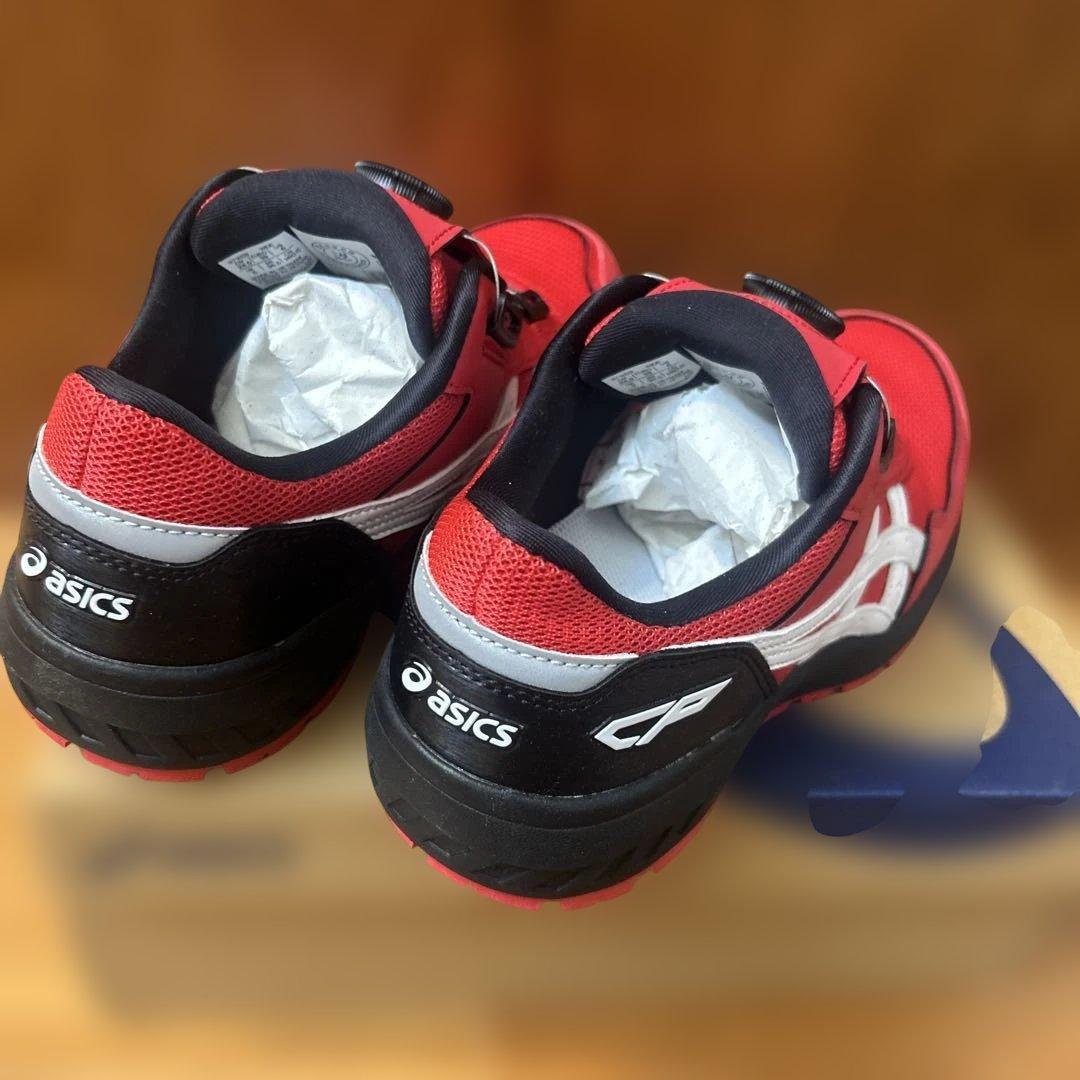 アシックス　ウィンジョブ　CP209 BOA レッド/ホワイト　24cm 安全靴