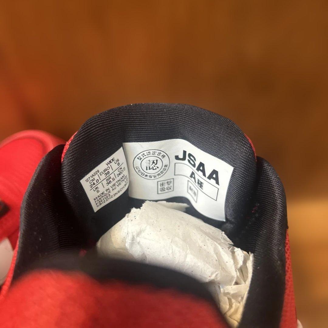 アシックス　ウィンジョブ　CP209 BOA レッド/ホワイト　24cm 安全靴