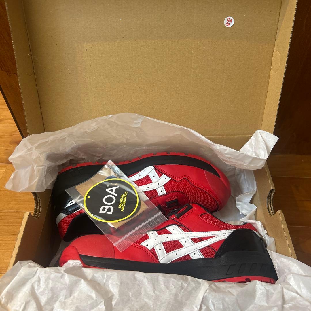 アシックス　ウィンジョブ　CP209 BOA レッド/ホワイト　24cm 安全靴