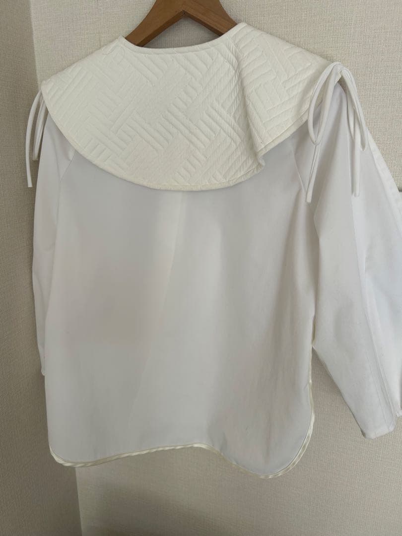 shirocon キルティング襟 ホワイトシャツ