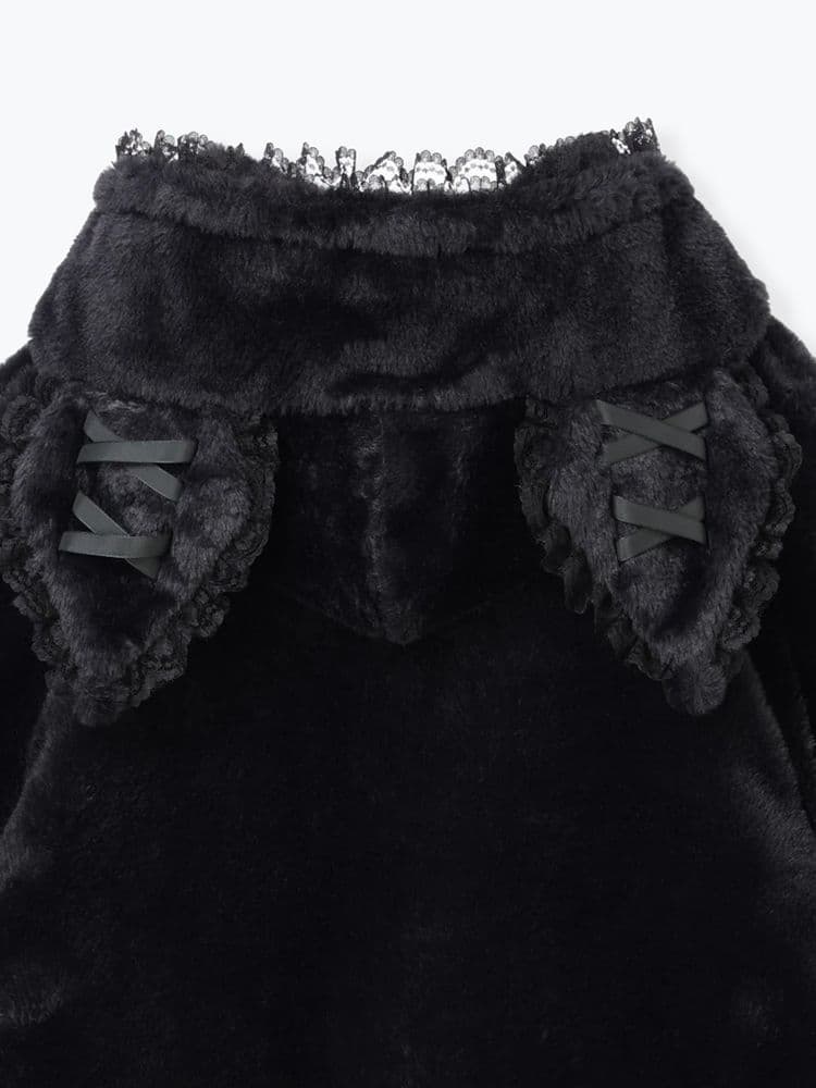 Sanrio　クロミ レースアップファーブルゾン　アウター　地雷系　秋冬　黒