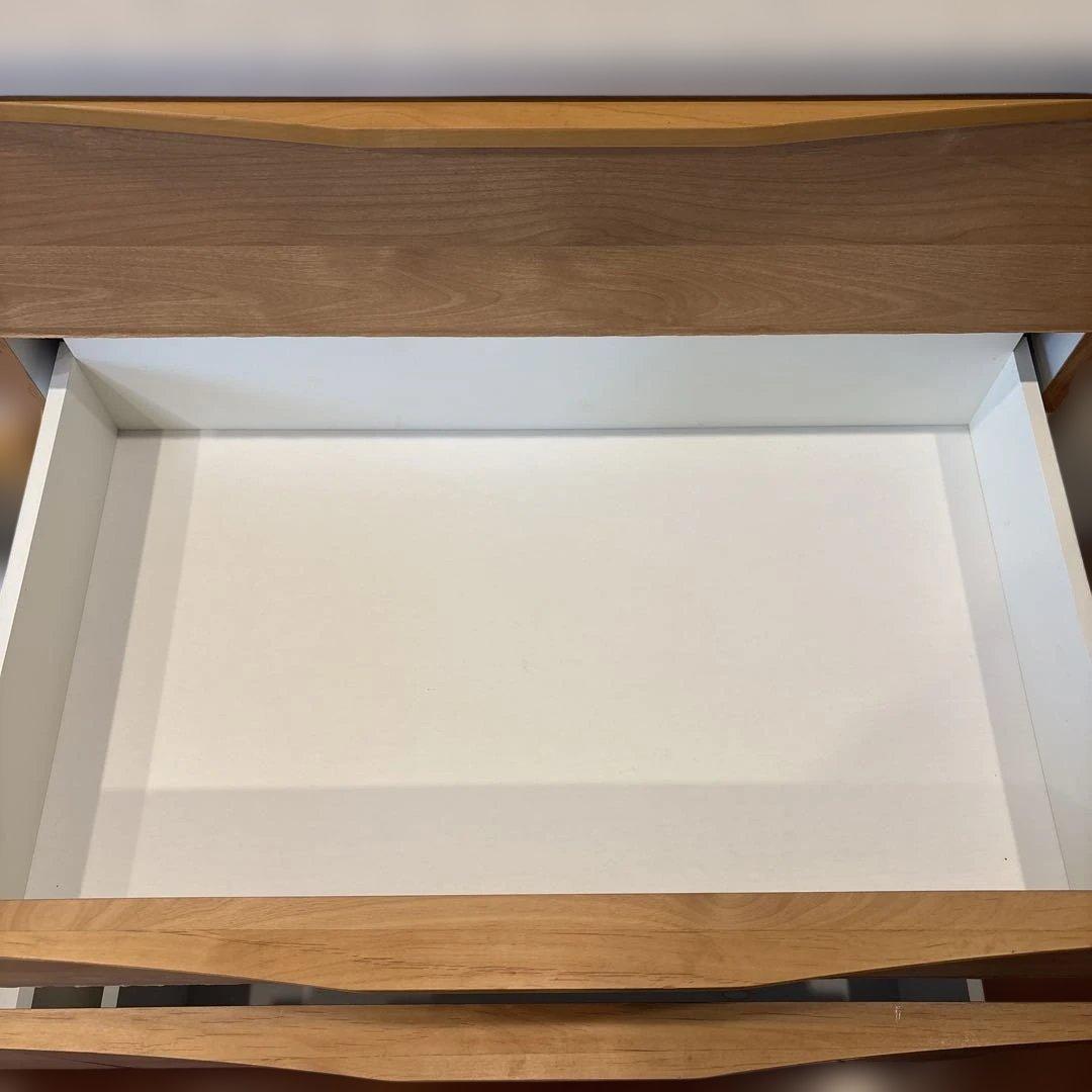 美品！堀田木工カウンター カップボード ナチュラル木目調 食器棚 3段引き出し