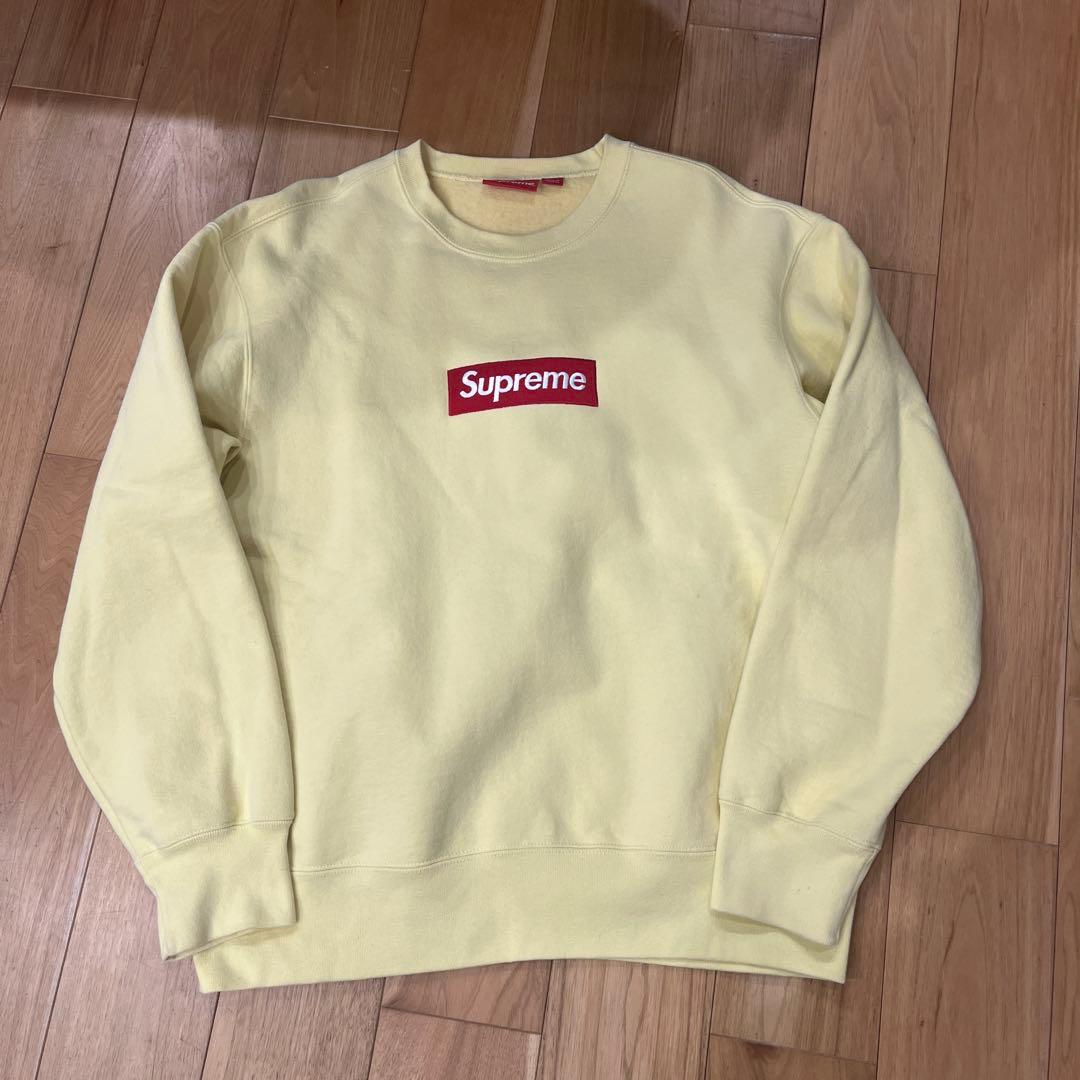 SUPREME ボックスロゴ スウェットクルーネック イエロー