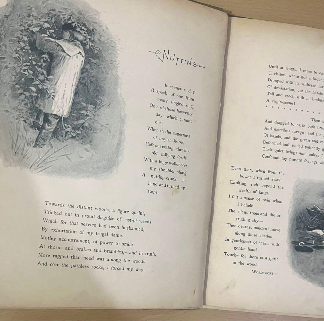 No442希少 アンティーク古書 洋書 絵本 児童書 ビクトリア 田園 牧歌