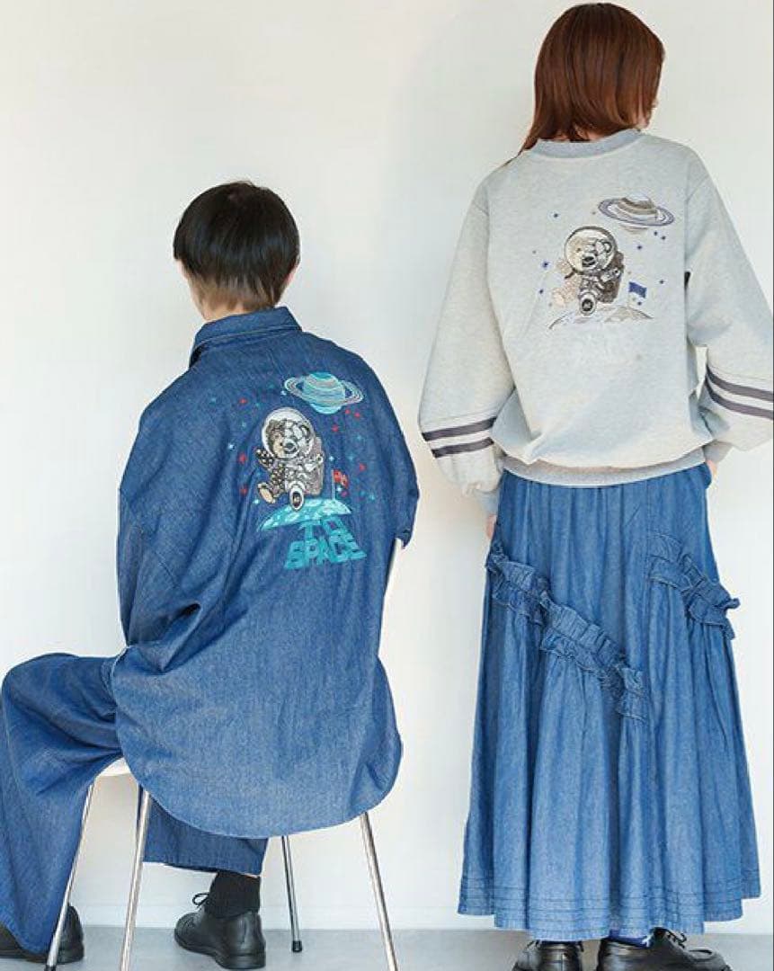 アズノウアズオオラカ サイズ3 宇宙ベアロイドデニムSH シャツ 羽織