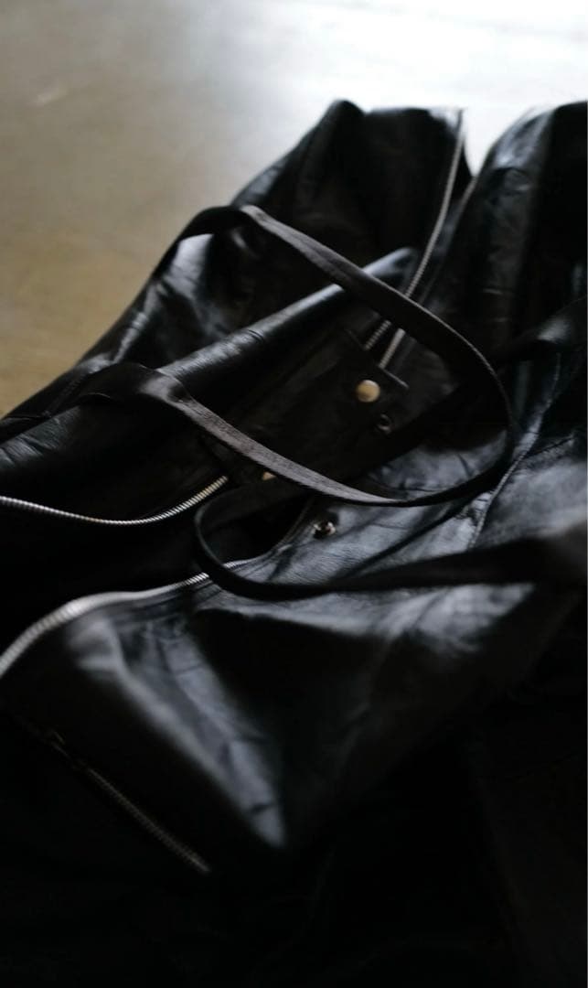 未使用 anytee オリジナル レザーボストン パラシュートバッグ