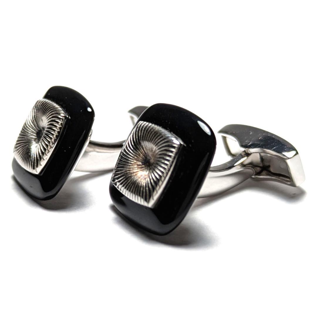 tac127 タテオシアン カフス シルバー925 ブラックオニキス スクエア