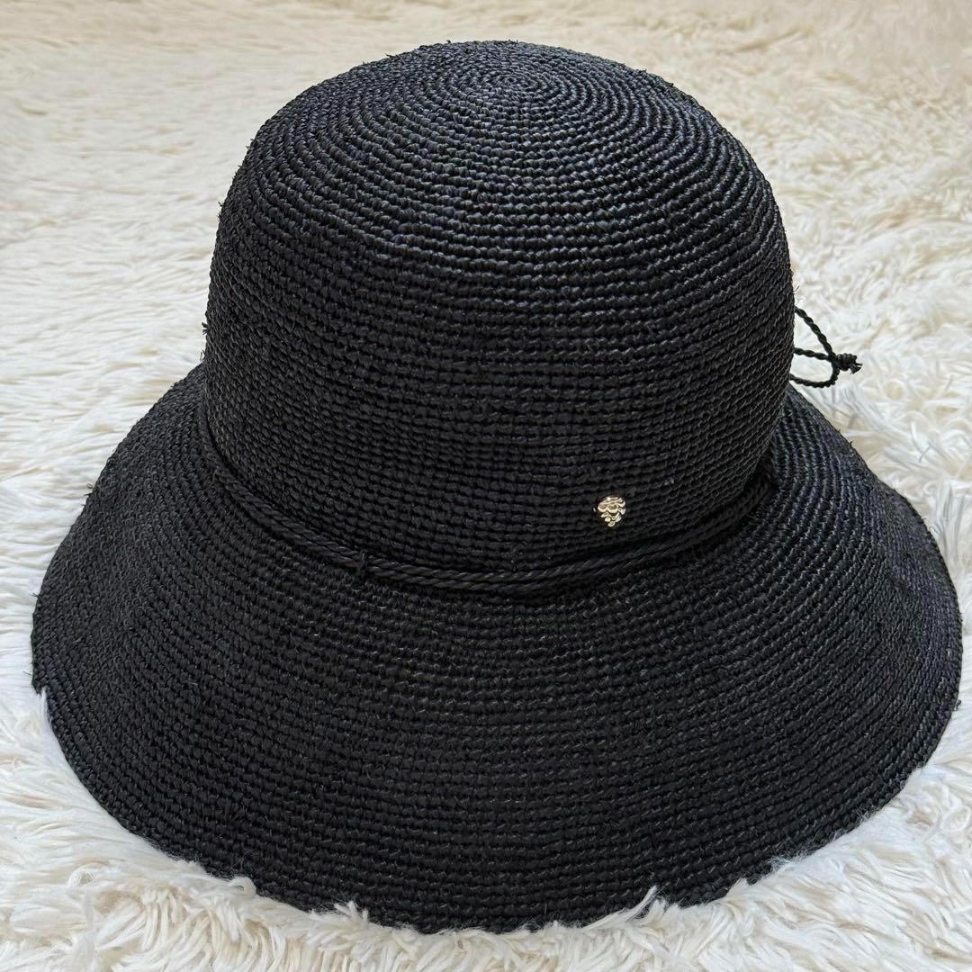 ヘレンカミンスキー VALENCE 10ラフィアハット黒 つば広 夏