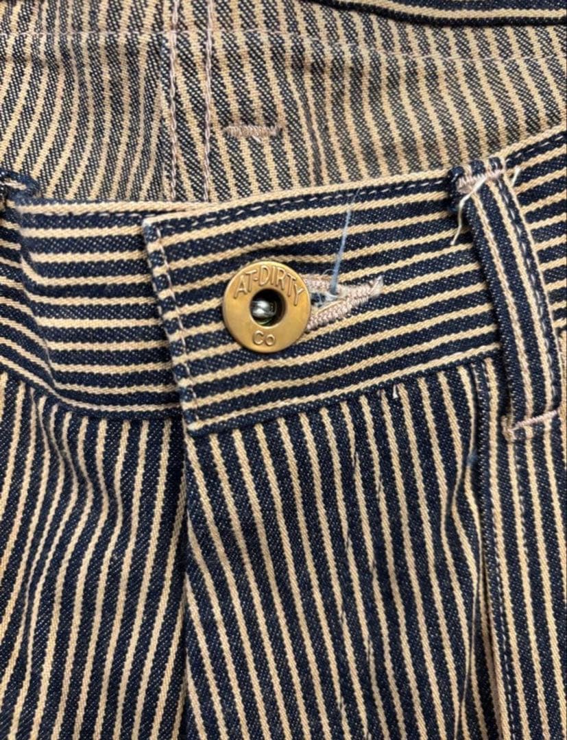 AT DIRTY ブラウンヒッコリーワークパンツ