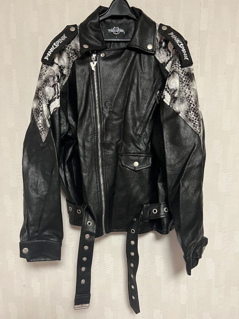 PINKSPINK　パイソン柄PUレザージャケット