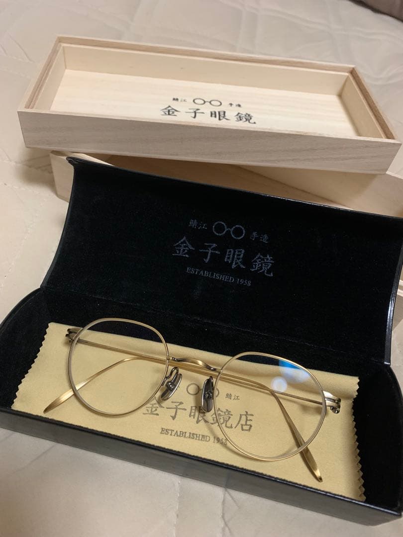 金子眼鏡 KM-25L メタルフレーム ゴールド ボストン型専用ケース付き