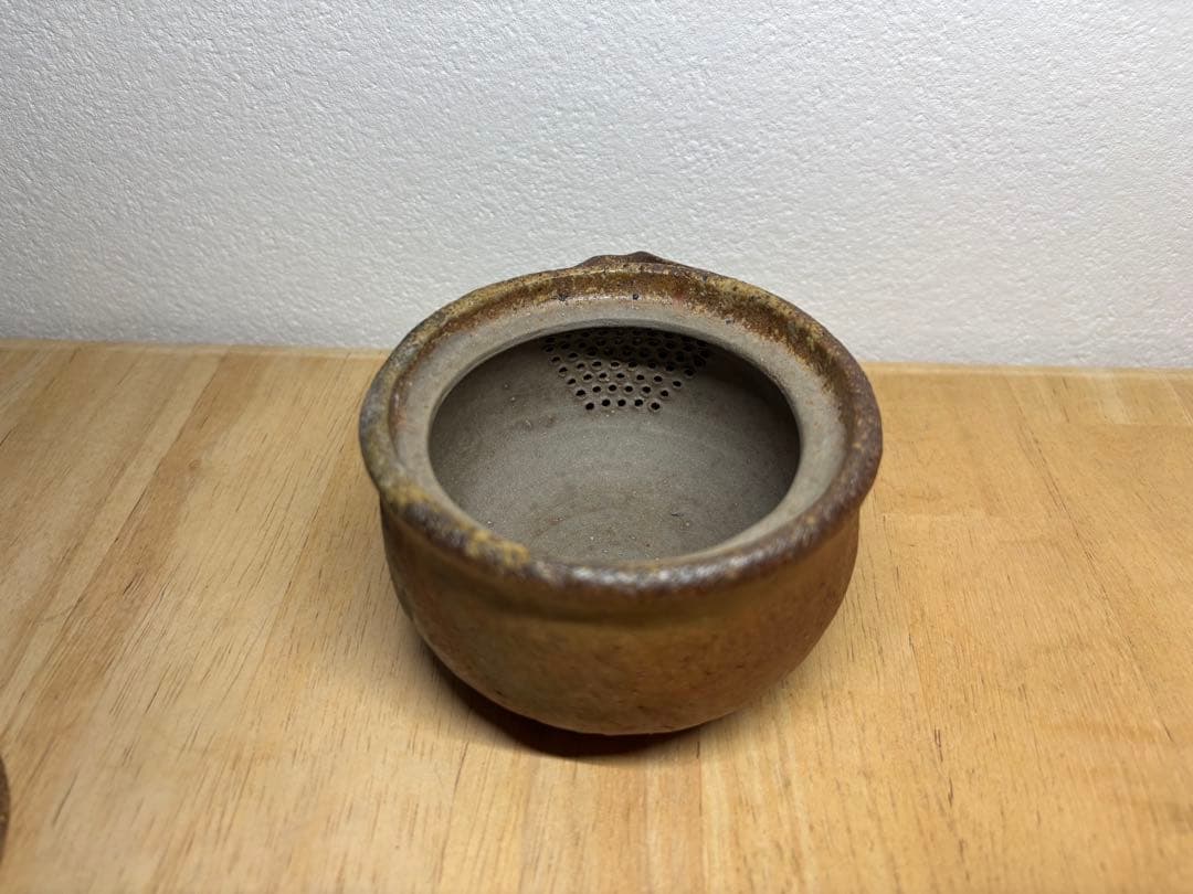 56.備前焼 宝瓶 登り窯 白梅 はくばい 梅 手びねり 急須