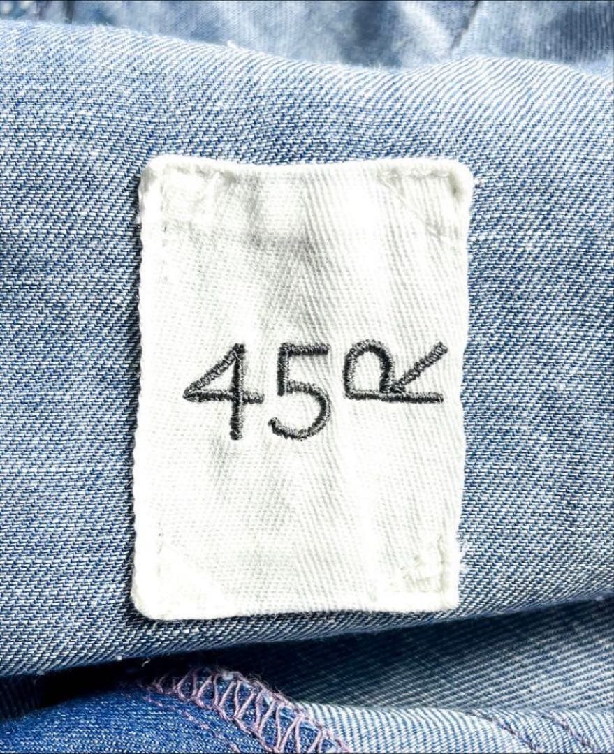 【45R】45rpm コットンリネン ペインターパンツ ライトインディゴ M