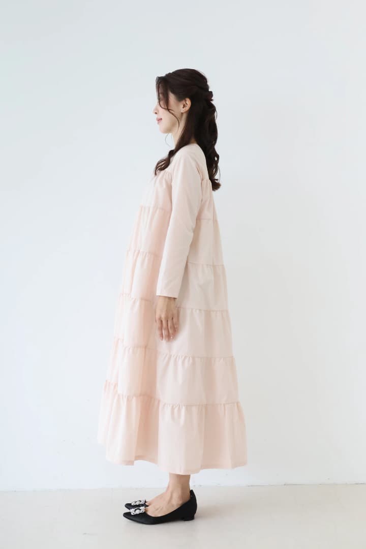 bitnabi 新品 ブロッサムワンピース ピンク 授乳服 ティアードドレス