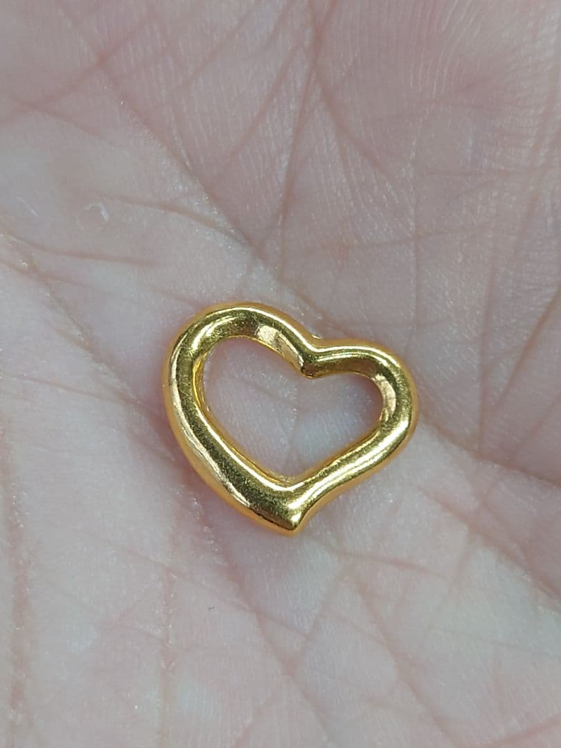 K24　24金　オープン　ハート　ペンダントトップ/チャーム
