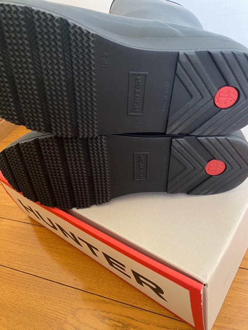 HUNTER ブラック 長靴 ストライプ