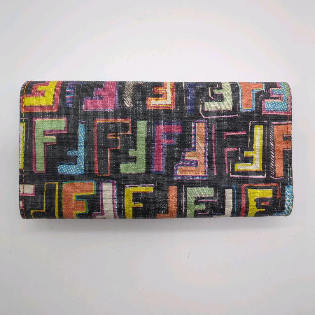 【人気モデル・美品】フェンディ☆ズッカ 長財布 二つ折り PVC マルチカラー
