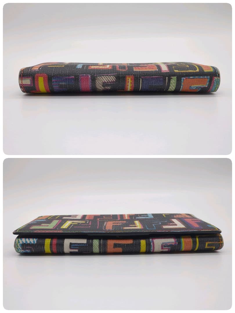 【人気モデル・美品】フェンディ☆ズッカ 長財布 二つ折り PVC マルチカラー