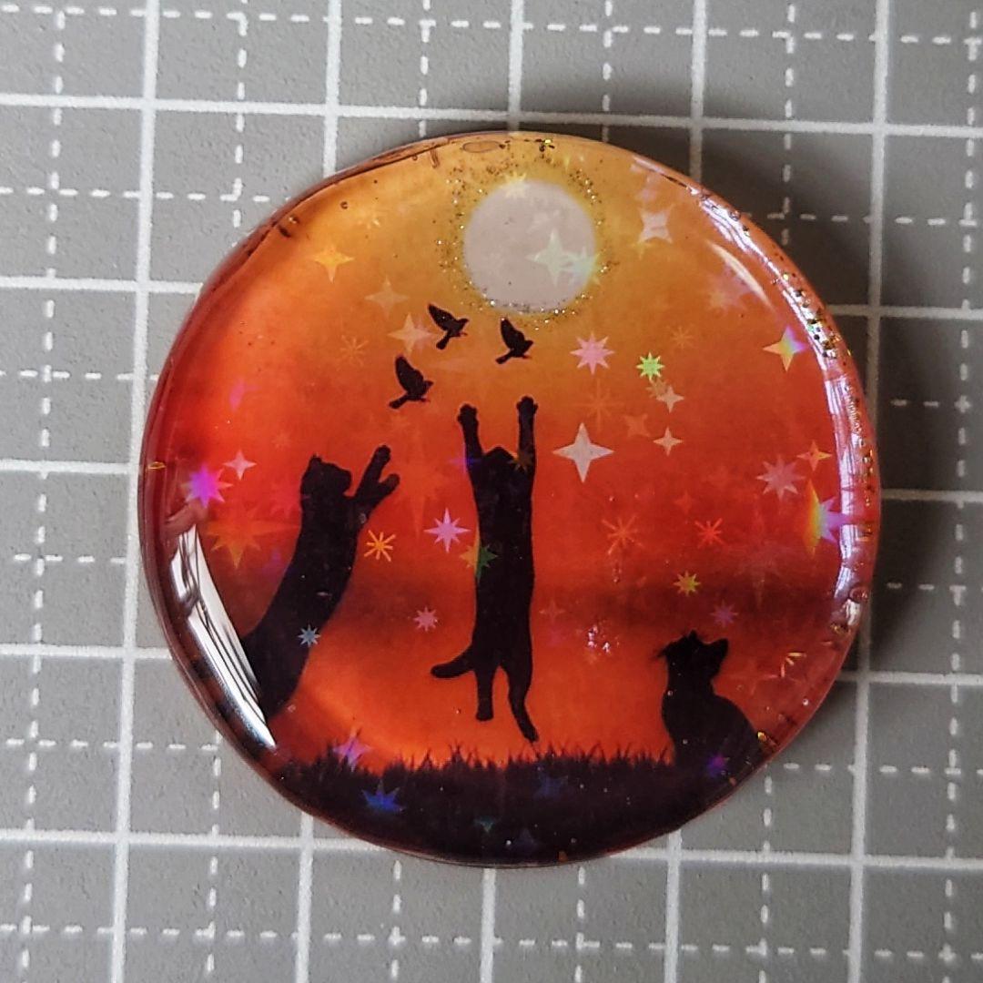 レジン　猫　ヘアゴム　ブローチ　ポニーフック　No.250